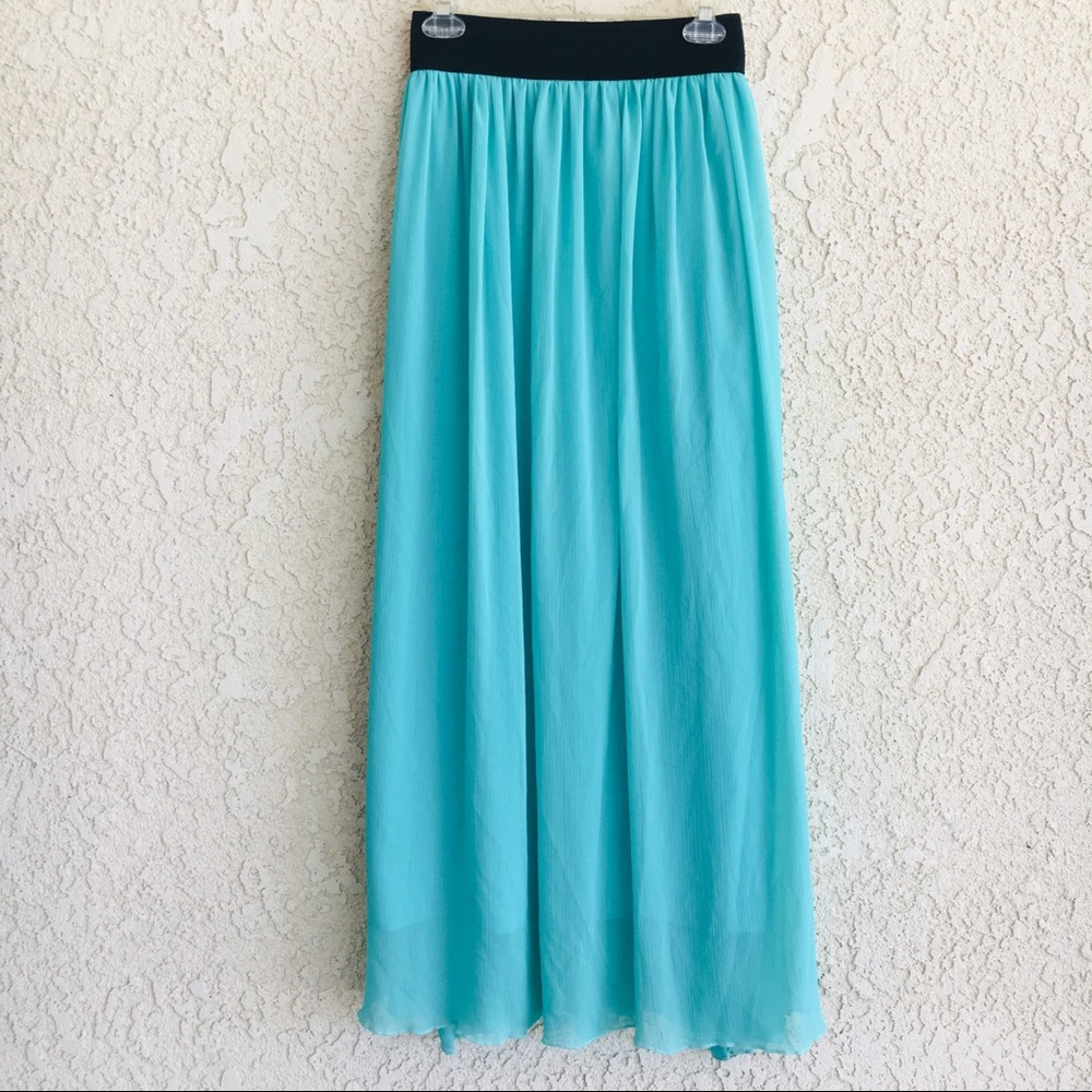 Turquoise maxi skirt